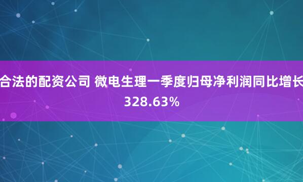 合法的配资公司 微电生理一季度归母净利润同比增长328.63%